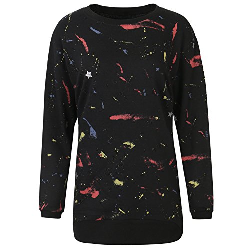 (イリリリー) ililily レディース　カラフルドロップペイントパターン　プルオーバー セーター ジャージ スウェットシャツ