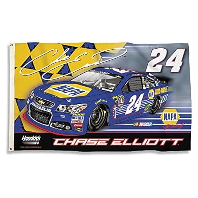 NASCAR Chase Elliott Chase Elliott #24 2-Sided 3 Ft. X 5 Ft. Flag W/Grommets, Royal & Gold, One Size