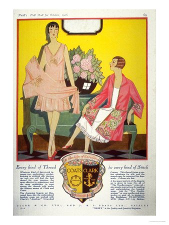 Coats Paton Art Deco, UK, 1920 Premium Poster Print, 24x32