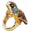 Designer Inspired 3D Amber Gecko Lizard Ring - Adjustable Band & Gift Box