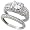14K White Gold Rhodium Plated Sterling Silver Wedding & Engagement Ring Vintage Style 2Pc Engagement Ring Set For Women 9MM ( Size 6 to 9) Size 6
