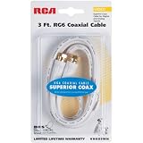 RCA 3' RG-6 Digital Coaxial Cable With Gold Plated F Connectors (White)