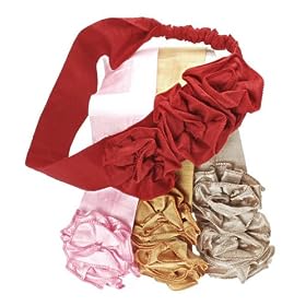 L. Erickson USA Triple Raw Roses 2" Headwrap Silk Dupioni