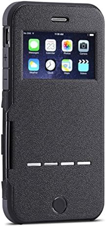 iPhone 5 Case, iThrough Intelligent Answering&Unnecessary-Flip Prevention Super Durable Protection Flip Cover Case for iPhone 5 Case (Black-)