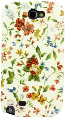 Jangdos Flower Pattern TPU Bumper Case Cover for Samsung Galaxy Note2 II N7100 (Ivory)