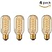 ZZ Lighting Vintage Antique Bulb Helical Heater Bulb E26 Base Dimmable Edison Style 110V 360 Degree Beam Warm Light(4 Pack)