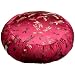 DreamTime Perfect Balance Zafu Cushion  Cranberry Brocade Dragonflies