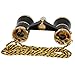 HQRP Theater Glasses Binoculars with Red Reading Light/Black with Gold Trim w/Necklace Chain