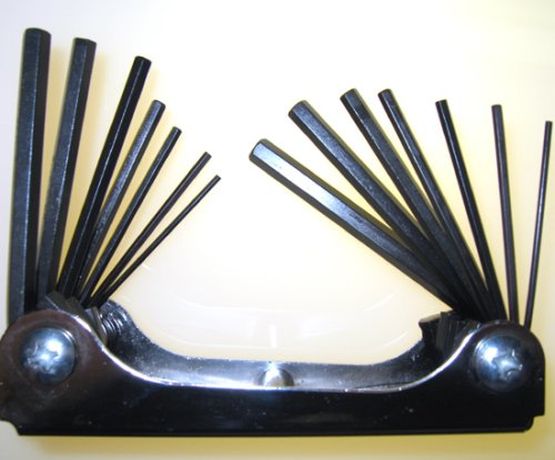 14pc Folding ALLEN HEX KEY wrench set METRIC + SAE by 4137com