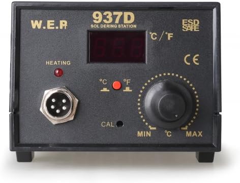 Nextrox 937D+SMD Solder Soldering Station LED digital display with Celsius / Fahrenheit Temperature switch and 6 iron tips, extra iron heating element