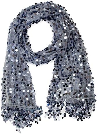 VegasHorizon Round Sequin Scarf - GrayGray