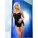 2Pc Boudoir Rose Lace Mini Dress With Eyelash Lace Trim And Rhinestone Buttons Includes G-String