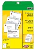 Produkt-Bild: Sigel LP702 PC-Karteikarten, beidseitig bedruckbar, wei&szlig;, Spezialkarton (Ink/Laser/Copy), MP, 185 g, A6 (A4), 80 ST=20 BL