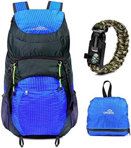 Ultralight Camping Backpack, Large Capacity 40L Packable Daypack, Draway Waterproof Backpacks for Camping Hiking Outdoor Traveling Cycling