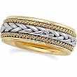 14K Two-Tone Gold Handwoven Wedding Band For Men and Women - Size 9.5