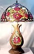 Bronze Bouquet Double Lit Tiffany Table Lamp