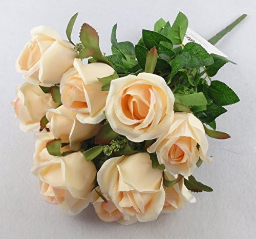 Lily Garden 16" Gorgeous Silk Diana Rose 12 Stem Wedding Bouquets (Champagne)