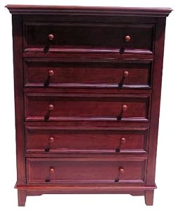 Westwood Design Jonesport 5 Drawer Chest, Virginia Cherry