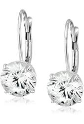 10k Gold Swarovski Zirconia Lever Back Earrings (3 cttw)