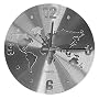 Moderne Design Wanduhr aus Aluminium mit Weltkarte&hellip von Relaxdays