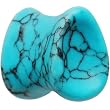 0 Gauge Concave Pear Turquoise Stone Plug