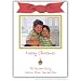 Christmas Ornament with Cheery Red Ribbon Knot Digital Holiday Photo Card by Stacy Claire Boyd