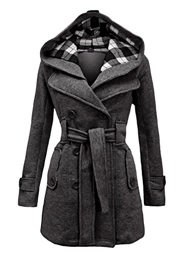 【MIKA&MAYA】 トレンチコート フード 付き チェック 柄 レディース コート アウター