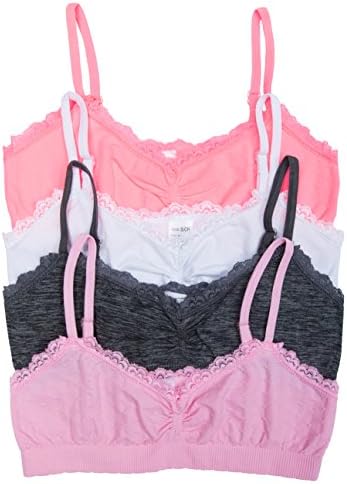 Caramel Cantina Big Girls 4 Pack Training Bras (Small, 4PK: Spring Dots)
