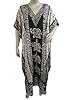 Black Boho Hippy Kaftan Elephant Print Caftan Maxi Dress