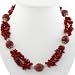 EXP Handmade Coral & Silver Two-Strand Necklace