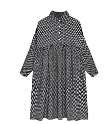 Plus Size Dots Print Cotton/Polyester Spring Summer  Dress