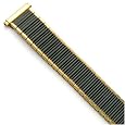 Watch Band Expansion Strech Metal Black with Gold color edges fits 16mm to 19mm
