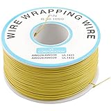 Yellow PVC Coated Tin Plated Copper Wrapping Wire Wrap 305M 30AWG Cable Reel