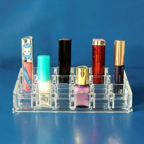 Vieworld High Quality Acrylic Lipstick Organizer, 18 Compartments, Clear