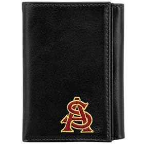 Buy Arizona State Sun Devils Black Leather Embroidered Tri-Fold Wallet
