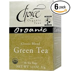 Choice Organic Classic Asian Blend Green Tea, 16-Count Box (Pack of 6)