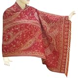 Vibrant Color With Leaf And Paisley Design Woolen Stole (Free Shipping) Stle0175r