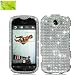 Sparking Silver Design, Fully Studded Diamond Rhinestone Bling Snap on Hard Case Skin Cover Faceplate for Tmobile HTC myTouch 4G Slide + Peace Charm and Strap Combo (G-377)