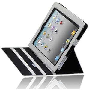 splash SIGNATURE Folio Leather Case for Apple iPad 2 2G 2nd Generation with 3-Step Stand and Magnetic Closure for Sleep/Wake Function (WHITE)