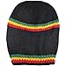 Asian Idyllica Rasta Stripe Handmade Crochet Beanie One Size Black