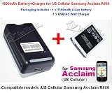 NEW 1800mAh Battery+AC/USB Wall Charger for US Cellular Samsung Acclaim R880 Cell Phone