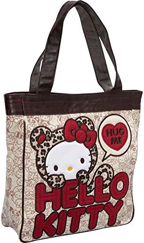 Loungefly Hello Kitty Women's Leopard Hug Me Canvas Tote Bag