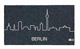 Young Generation YH 101329 SHOE MAX Kokos mit rutschfester PVC Unterseite ca. 74 x 44 cm Flockmotiv Berlin slategrey / smoke