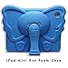 NCURV Apple iPad mini EVA case – Best Protection – Shock proof - Perfect Custom fit for your iPad mini Tablet 1, 2,3 – Cute Animal - Elephant Case with Stand for Kids – Blue