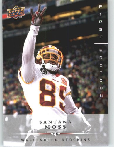 Santana Moss / Washington Redskins / 2008 Upper Deck First Edition Football Card # 150 / NFL Football Trading Card in Screwdown!