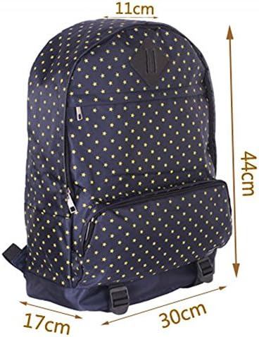 Createbag Unisex Tiny Star Printed School Backbag Travel Bag Laptop Backpack Navy
