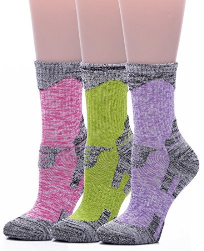 Leotruny 3pairs Women's Lightweight Cushion Hiking Camping Socks