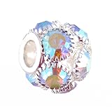Pandora Style Charm Bead (Z339) Large Crystal Stones (14mm x 11mm) (fits Troll too) ~ Clear AB Iridescent