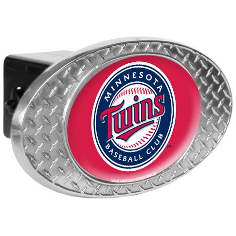 MLB Minnesota Twins Metal Diamond Plate Trailer Hitch Cover