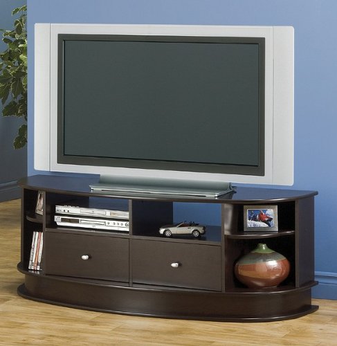 Contemporary Cappuccino Entertainment Plasma LCD TV Stand
